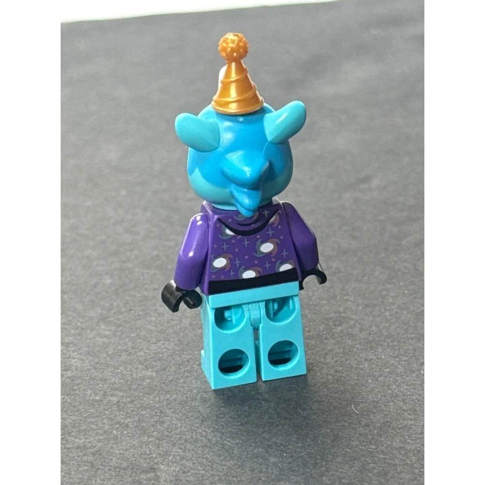 LEGO Animal Crossing Julian Minifigure Blue Purple Hoodie Gold Party Hat